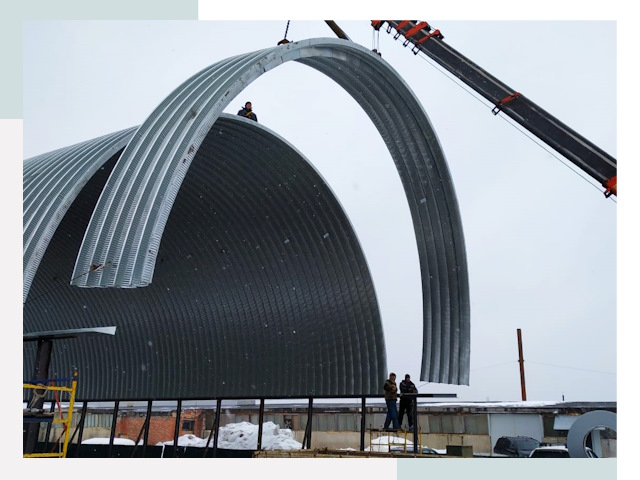 Полукруглые ангары в Гукове